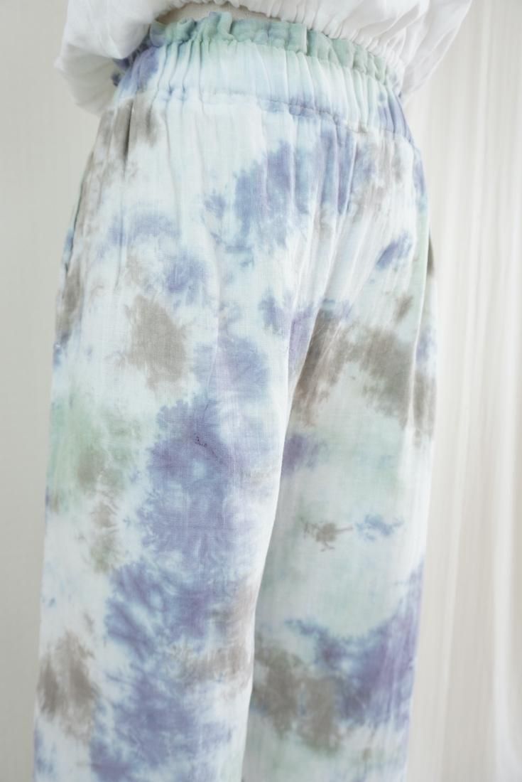 W gauze Relax Pants Lavender x Pistachio x Taupe