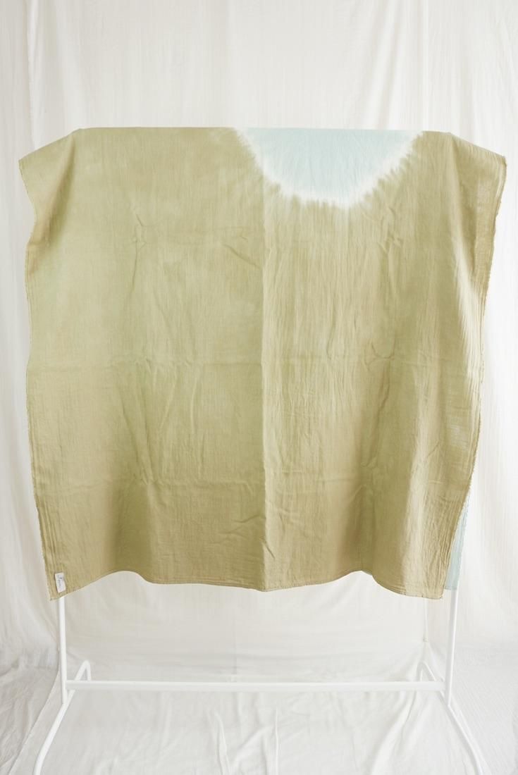 Organic Cotton W-gauze Big stole Khaki x Sage 