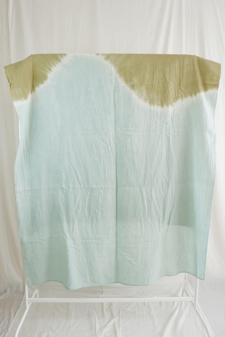 Organic Cotton W-gauze Big stole Khaki x Sage 
