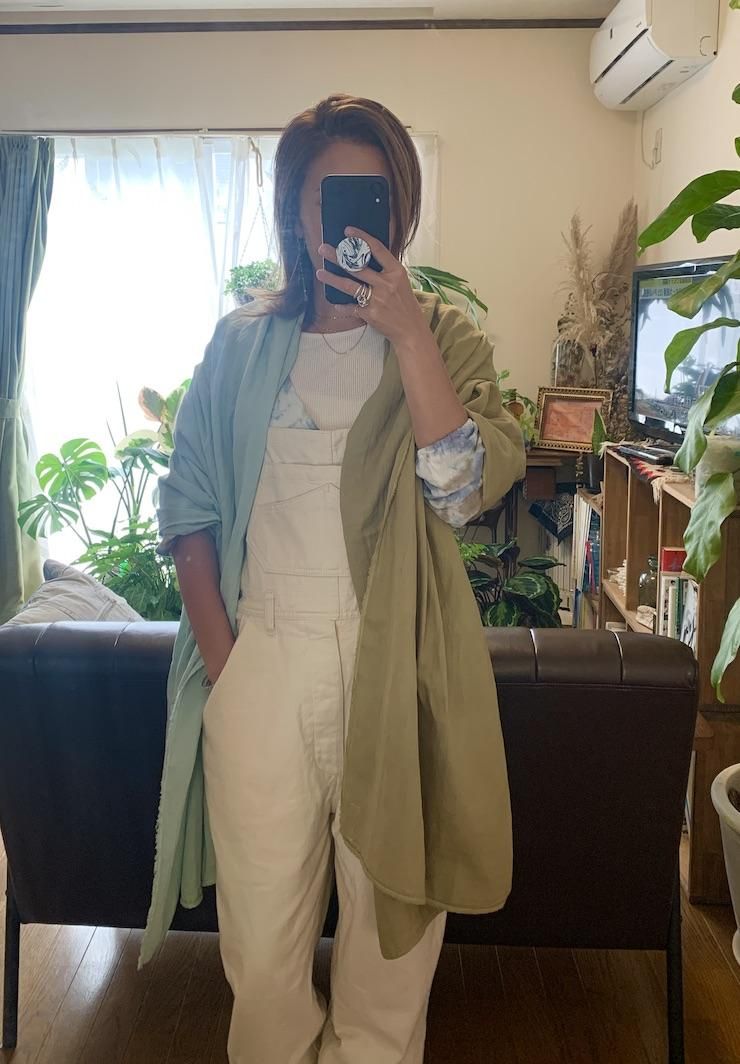 Organic Cotton W-gauze Big stole Khaki x Sage 