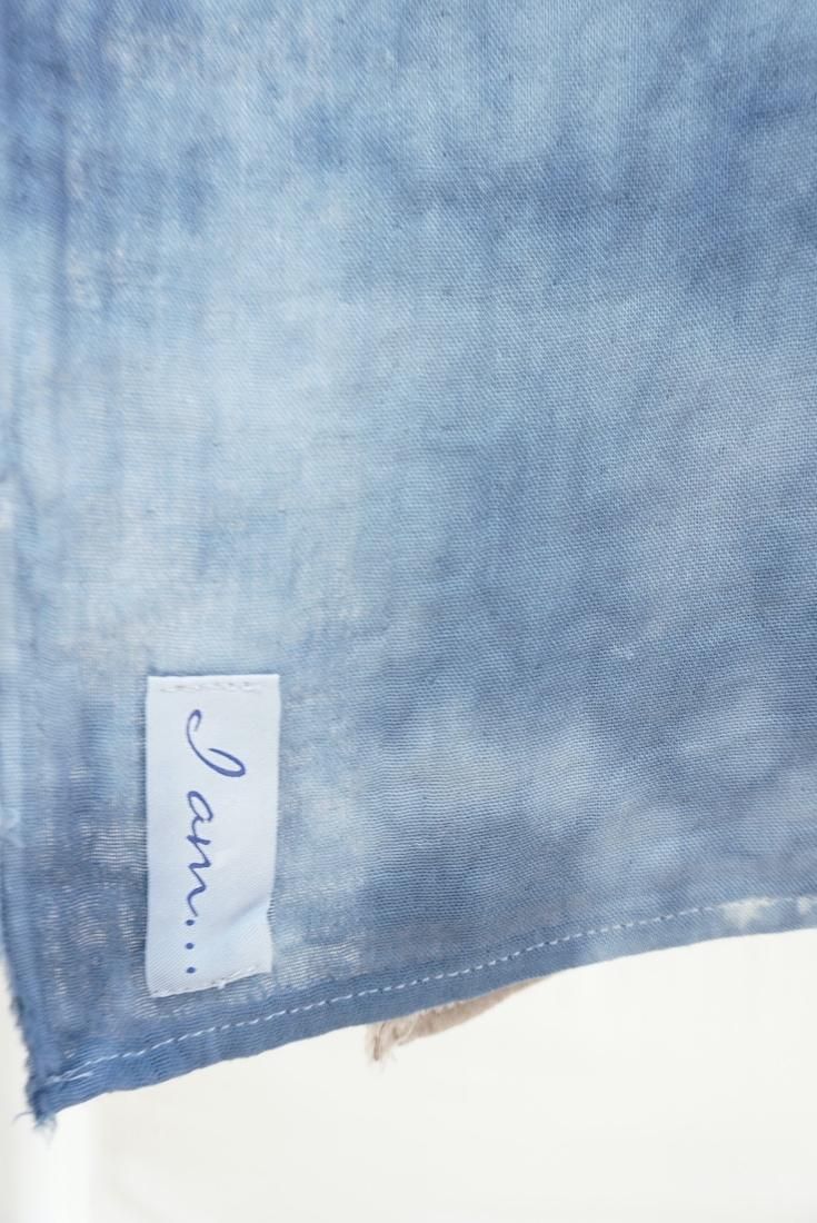 Organic Cotton W-gauze Big stole Taupe x Navy 