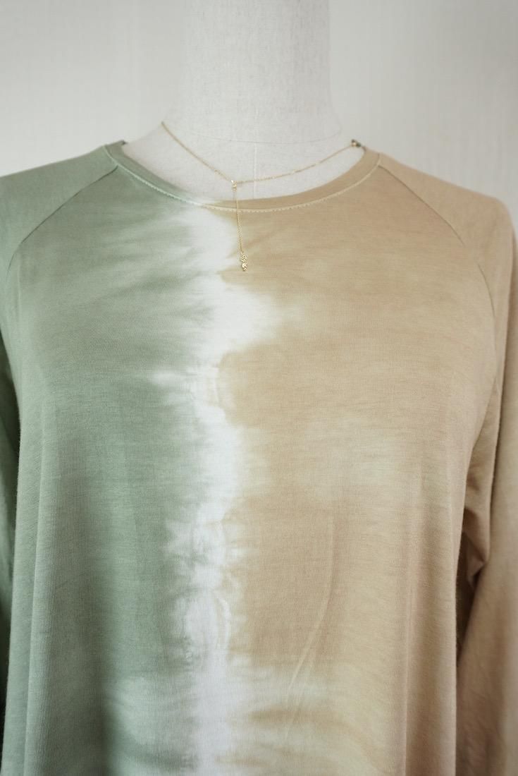 Cotton Long Sleeve OP  Greentea x Hazelnuts