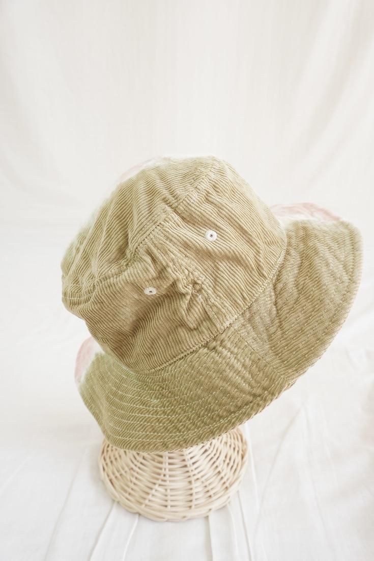 Corduroy Bucket Hat   Khaki x Pinkbeige 