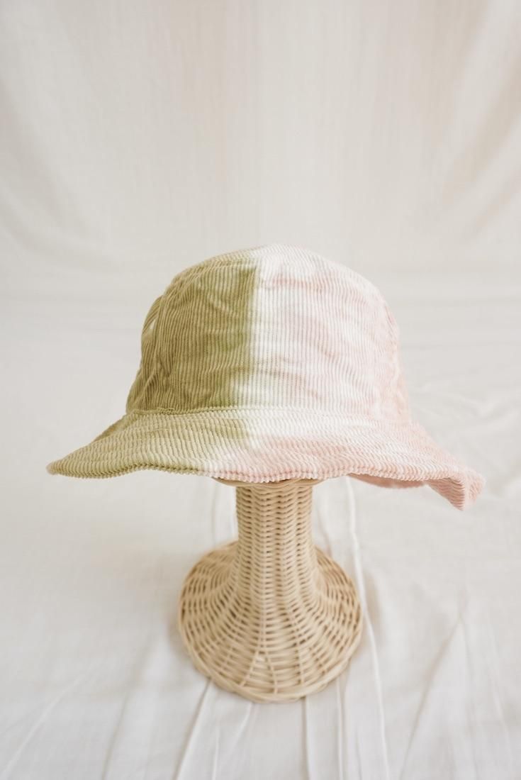 Corduroy Bucket Hat   Khaki x Pinkbeige 