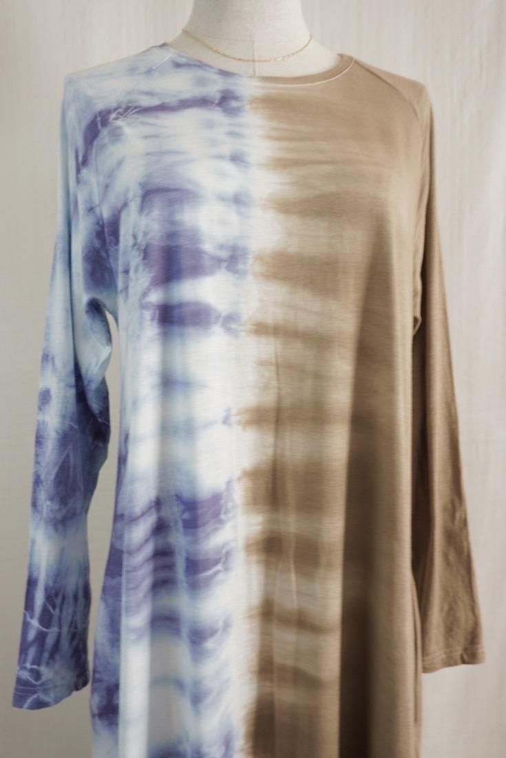 Cotton Long Sleeve OP  Dark chocolate x Lavender