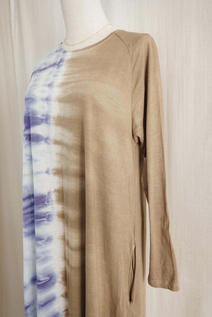 Cotton Long Sleeve OP  Dark chocolate x Lavender