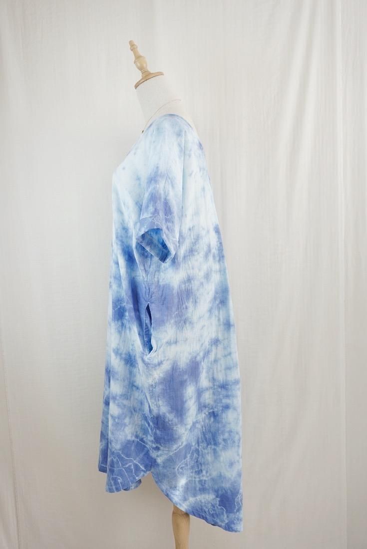 W-gauze  Relax Dress Deep Blue