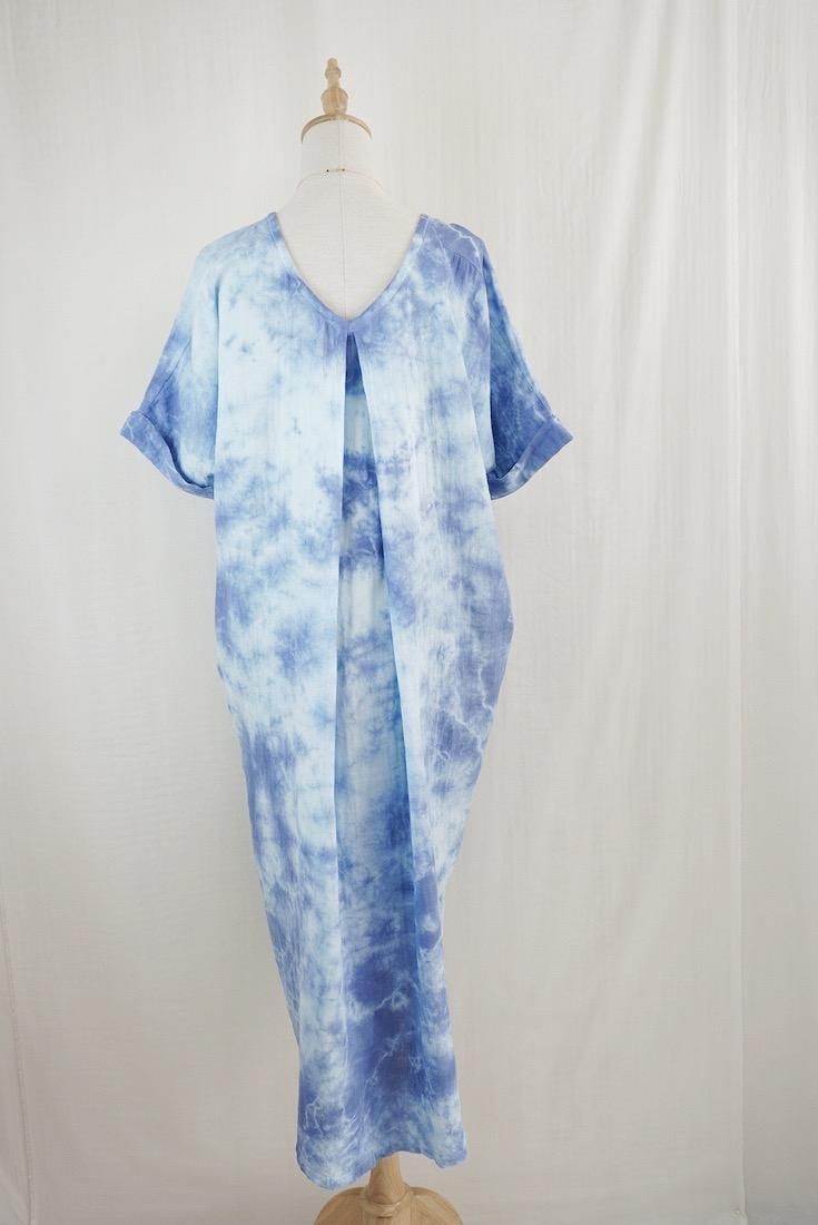 W-gauze  Relax Dress Deep Blue
