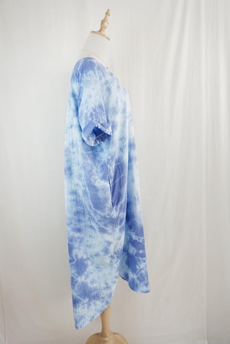 W-gauze  Relax Dress Deep Blue