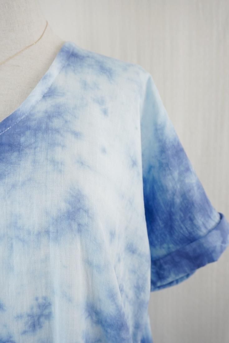 W-gauze  Relax Dress Deep Blue