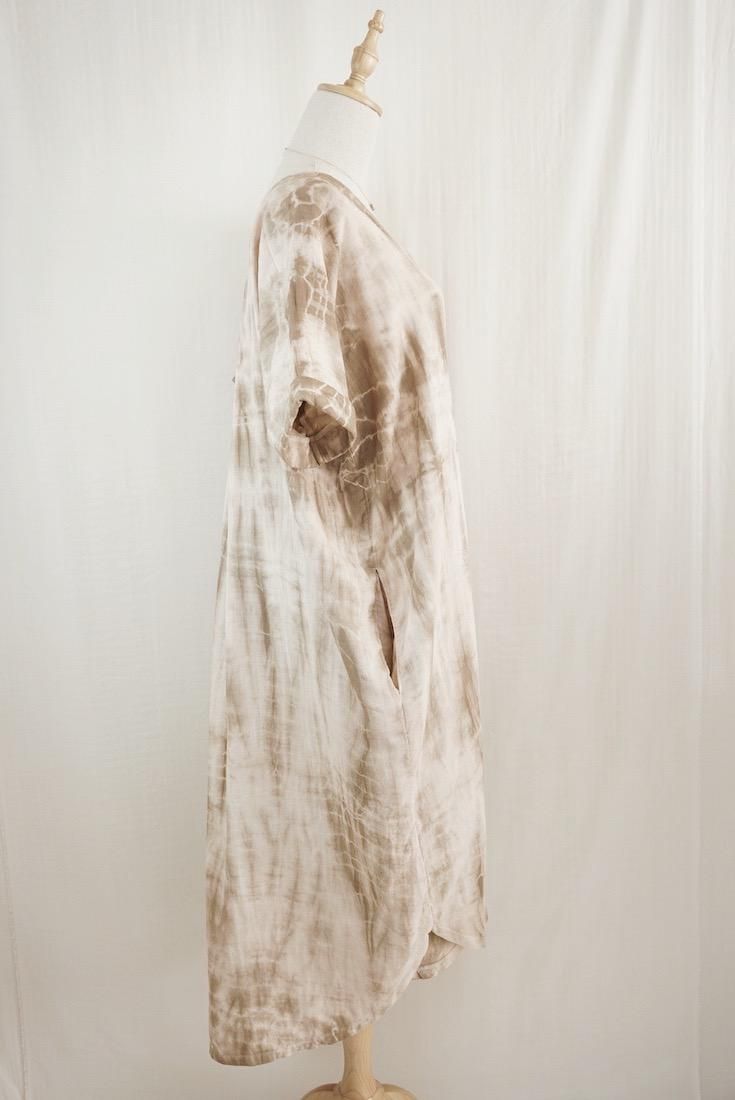 W-gauze  Relax Dress “Seed x Dark chocolate”