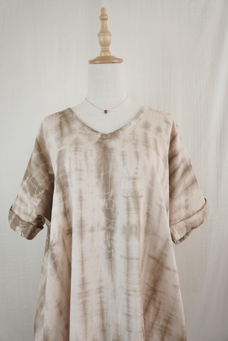 W-gauze  Relax Dress “Seed x Dark chocolate”