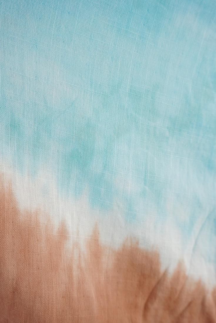 W-gauze  Relax Dress Retrobrown x Turquoise