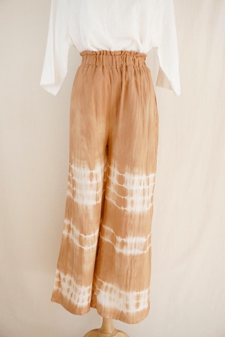 W gauze Relax Pants Terracotta