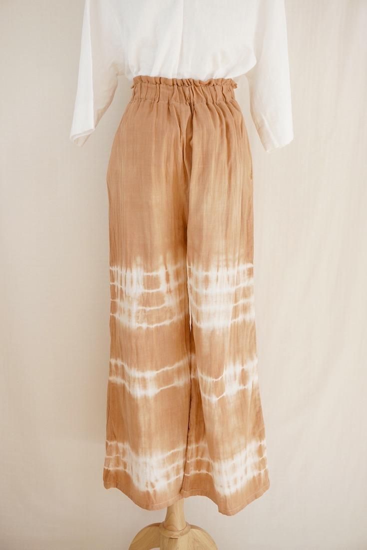 W gauze Relax Pants Terracotta