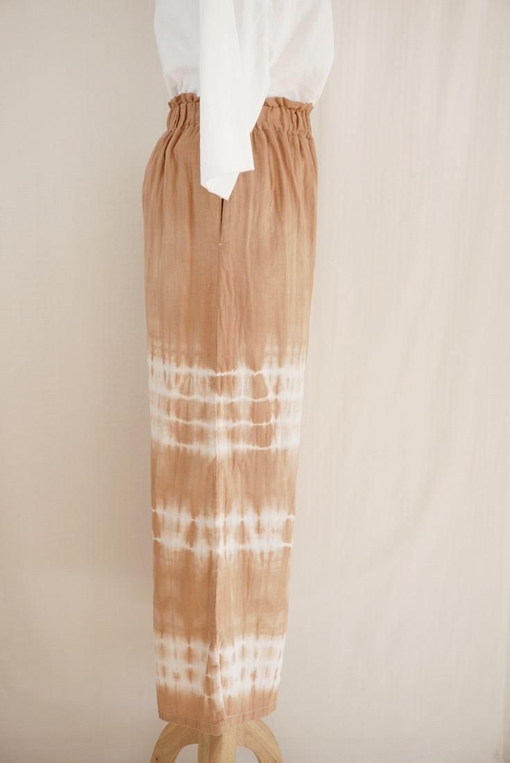 W gauze Relax Pants Terracotta
