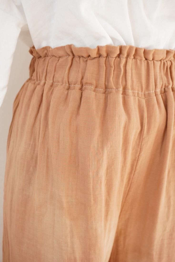 W gauze Relax Pants Terracotta