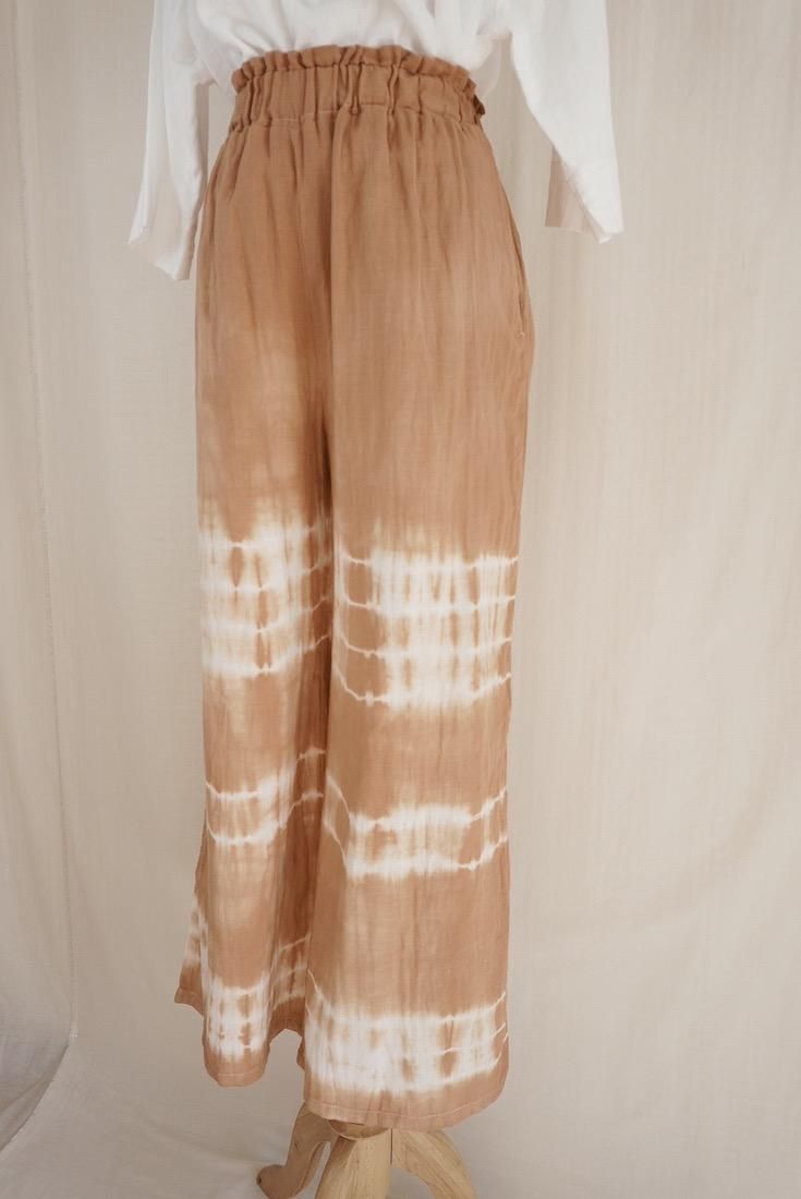 W gauze Relax Pants Terracotta