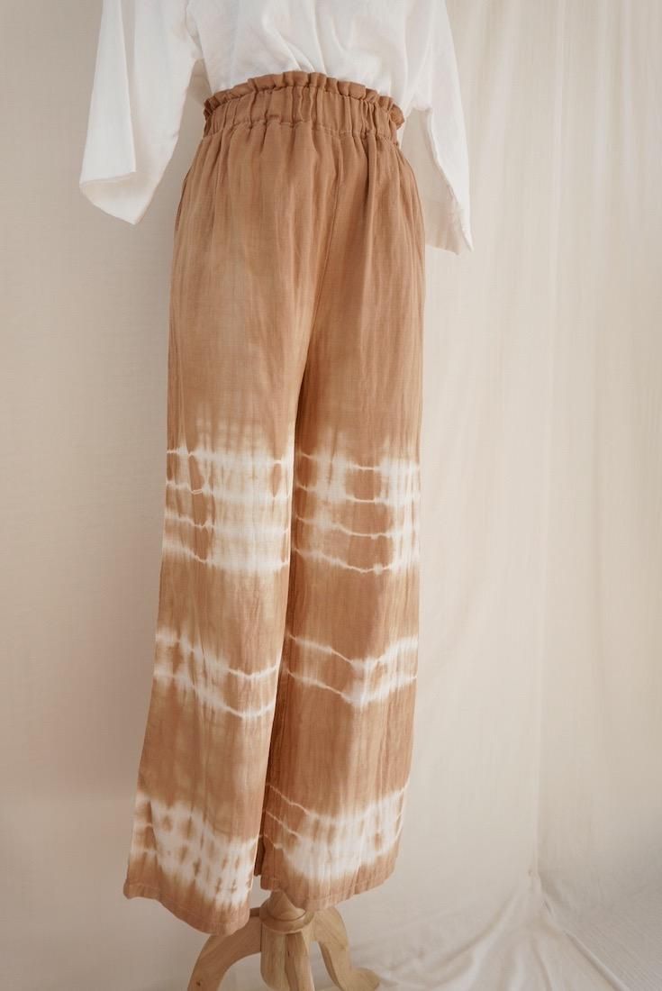 W gauze Relax Pants Terracotta