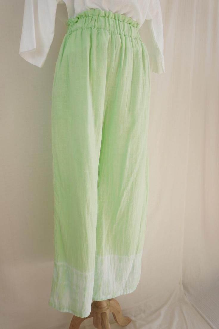 W gauze Relax Pants Baby Leaf