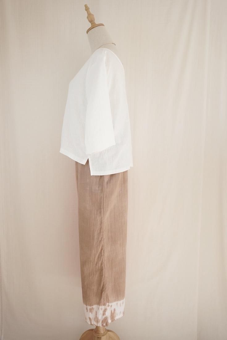 W gauze Relax Pants Guava x Brownsugar
