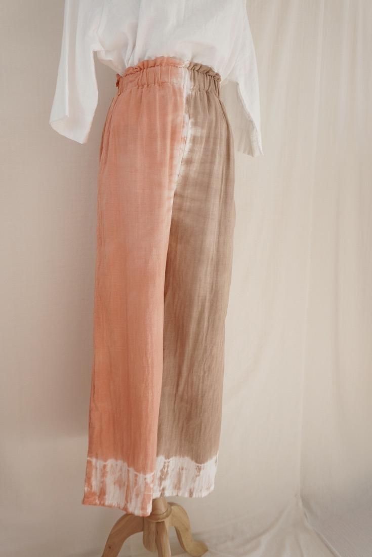 W gauze Relax Pants Guava x Brownsugar