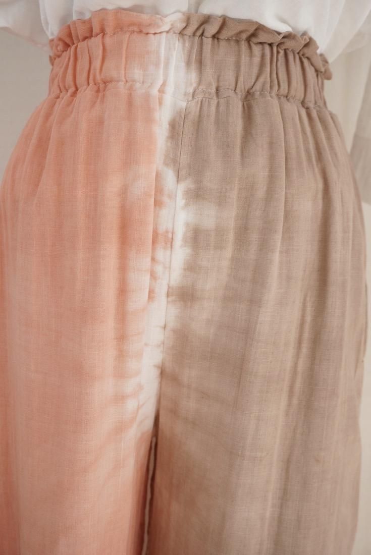 W gauze Relax Pants Guava x Brownsugar