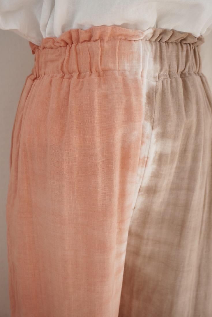 W gauze Relax Pants Guava x Brownsugar