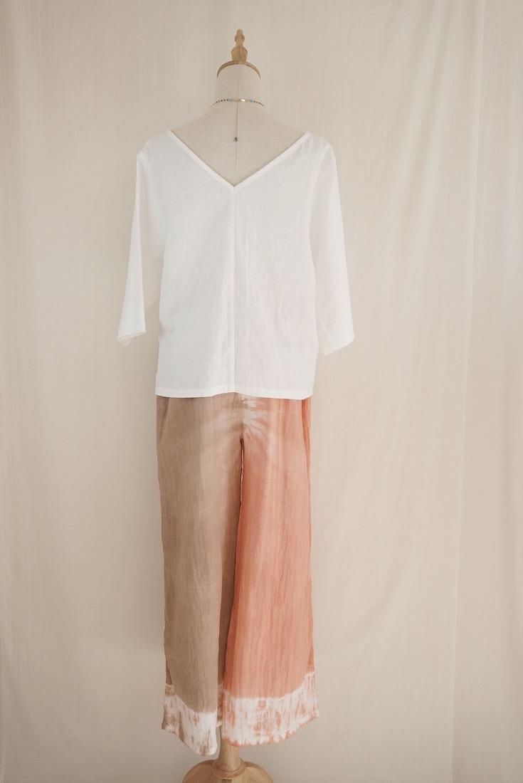 W gauze Relax Pants Guava x Brownsugar
