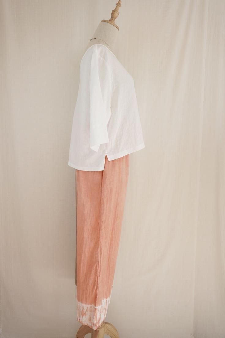 W gauze Relax Pants Guava x Brownsugar