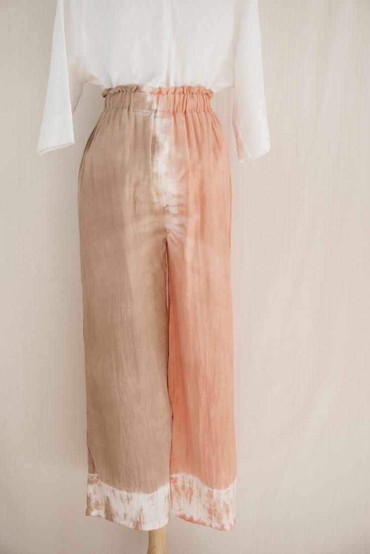 W gauze Relax Pants Guava x Brownsugar