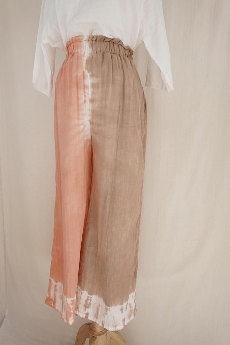 W gauze Relax Pants Guava x Brownsugar