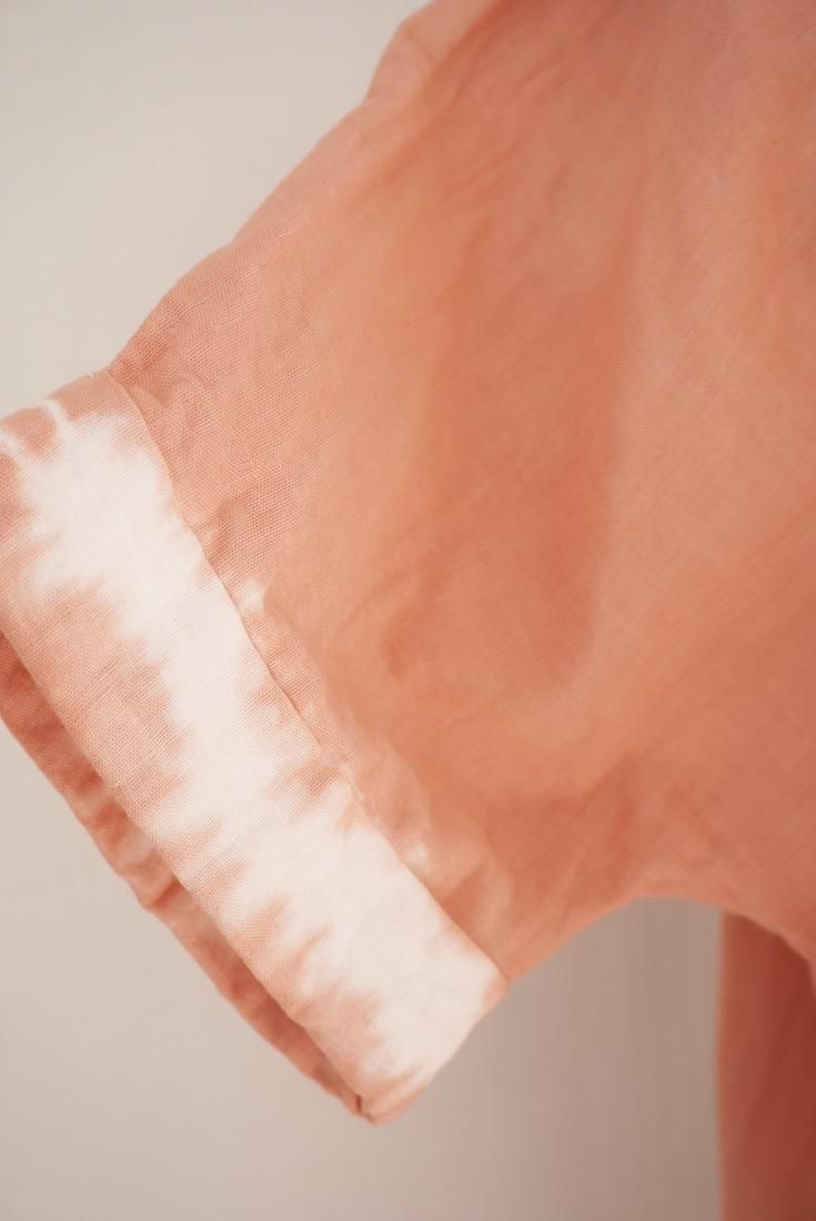 W-gauze Short Relax Dress Guava x Brownsugar