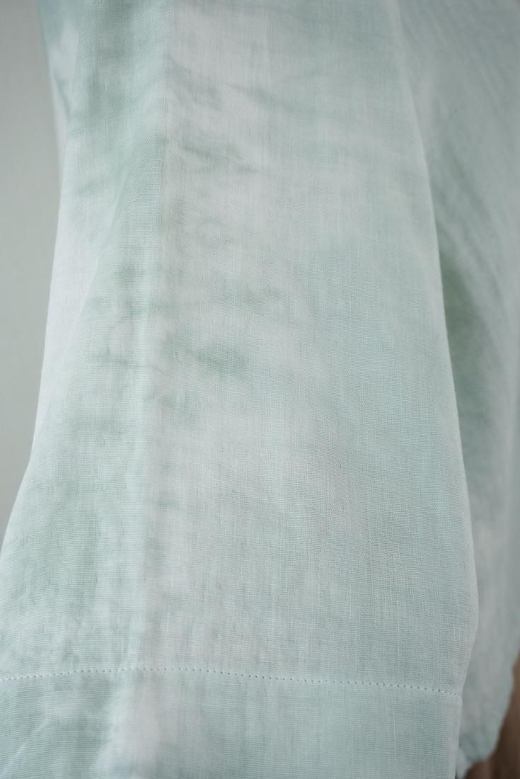 W-gauze Middle sleeve top Sage