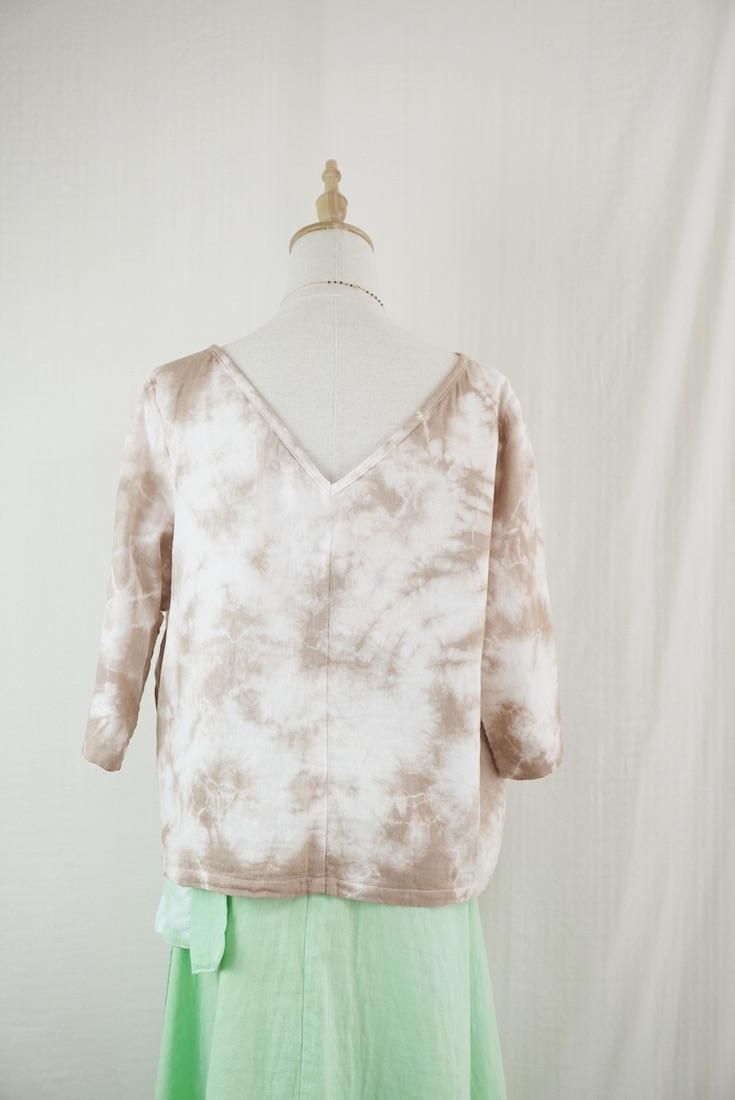 W-gauze Middle sleeve top