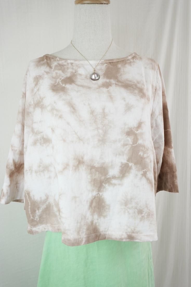 W-gauze Middle sleeve top