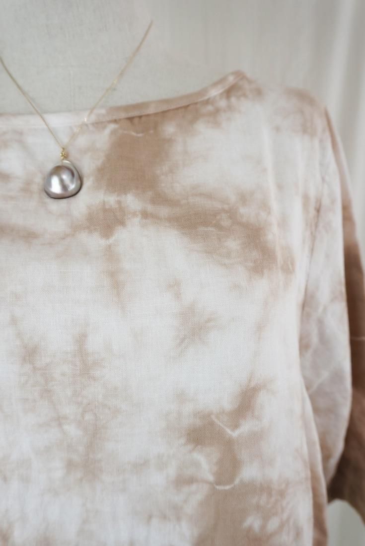 W-gauze Middle sleeve top