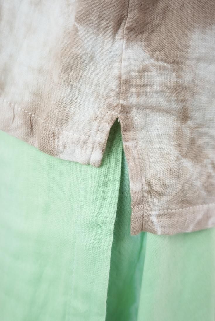 W-gauze Middle sleeve top