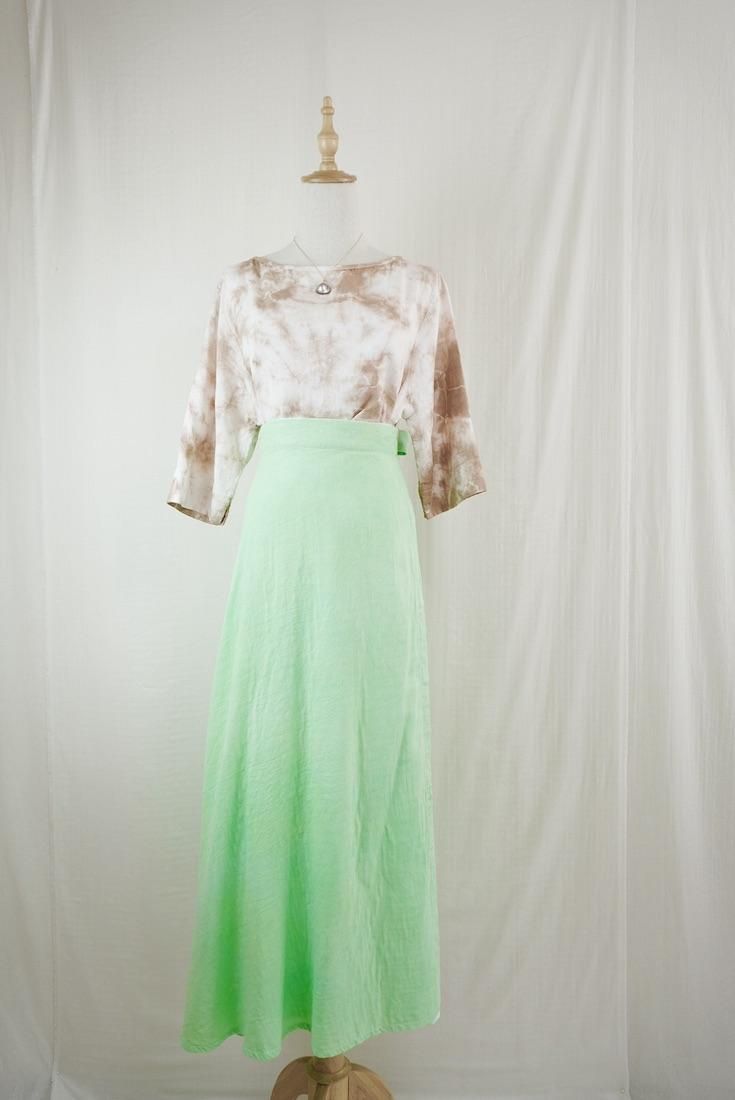 W-gauze Middle sleeve top