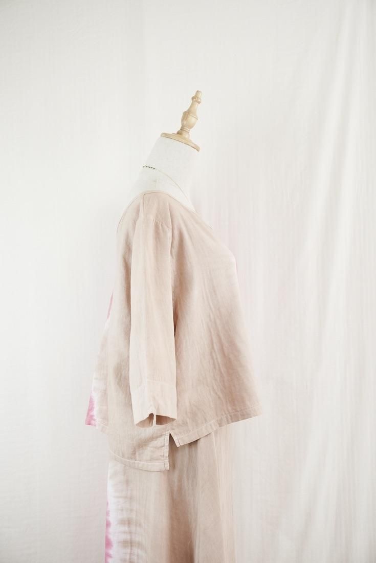 W-gauze Middle sleeve top