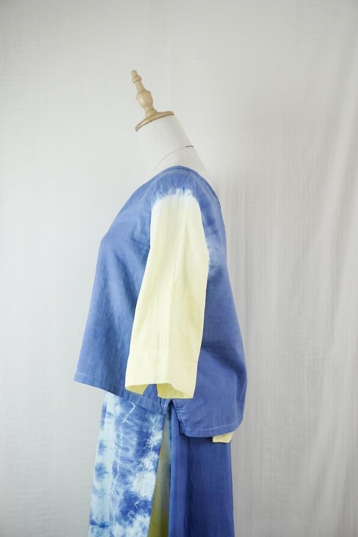 W-gauze Middle sleeve top