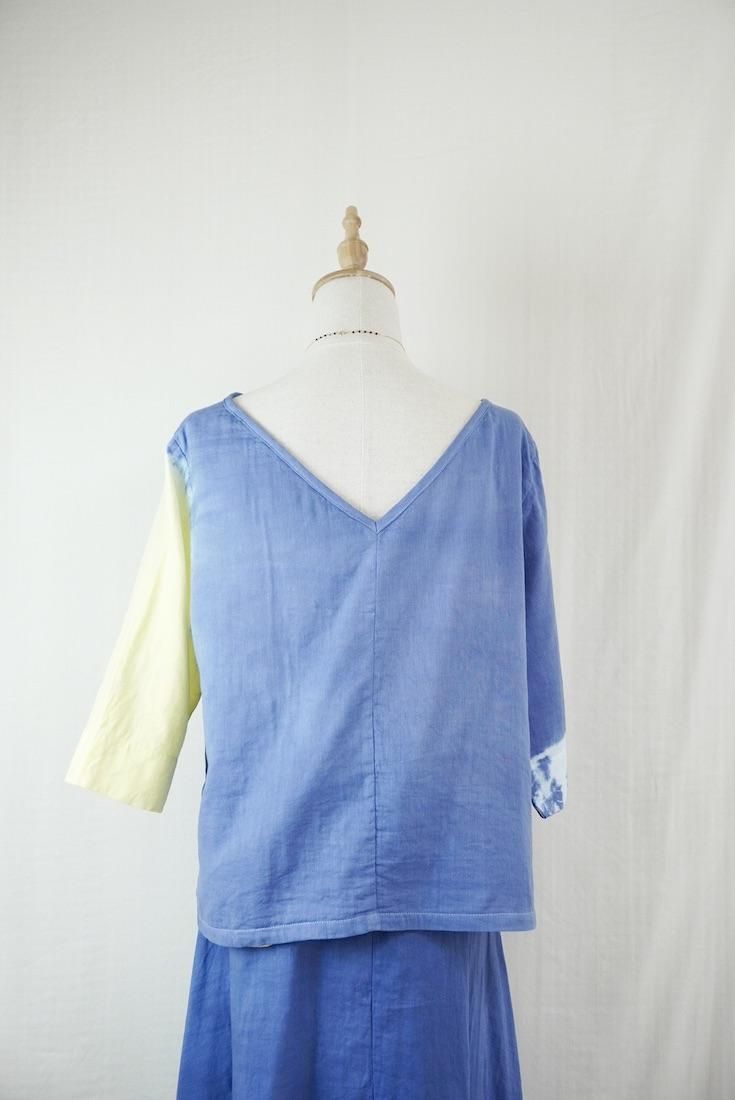 W-gauze Middle sleeve top