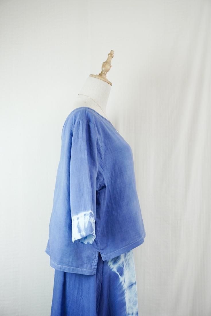 W-gauze Middle sleeve top