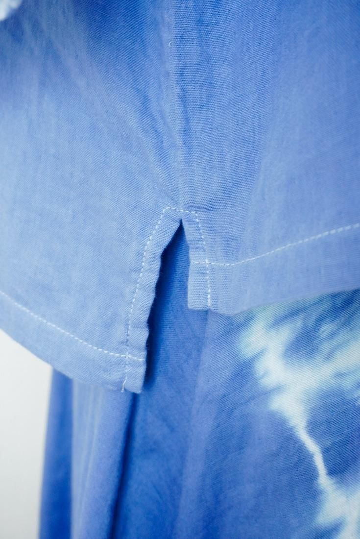 W-gauze Middle sleeve top