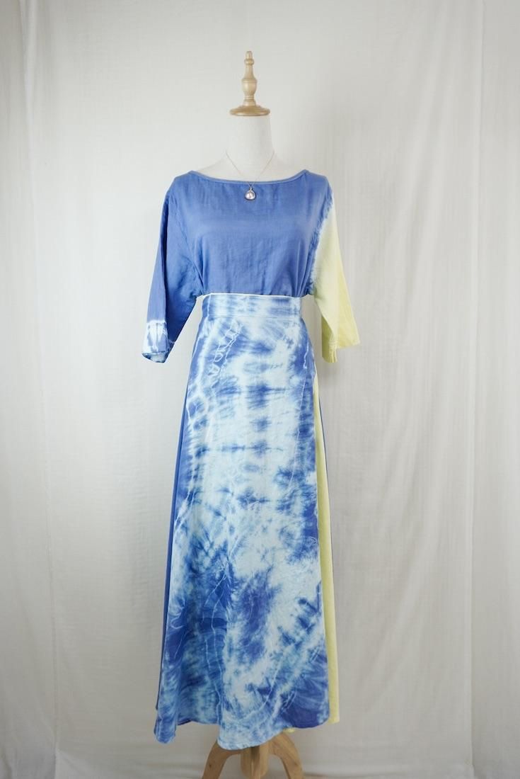 W-gauze Wrap long skirt