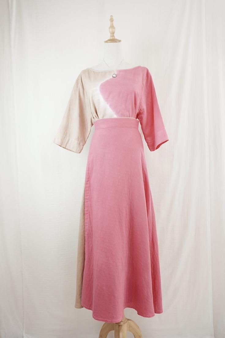 W-gauze Wrap long skirt