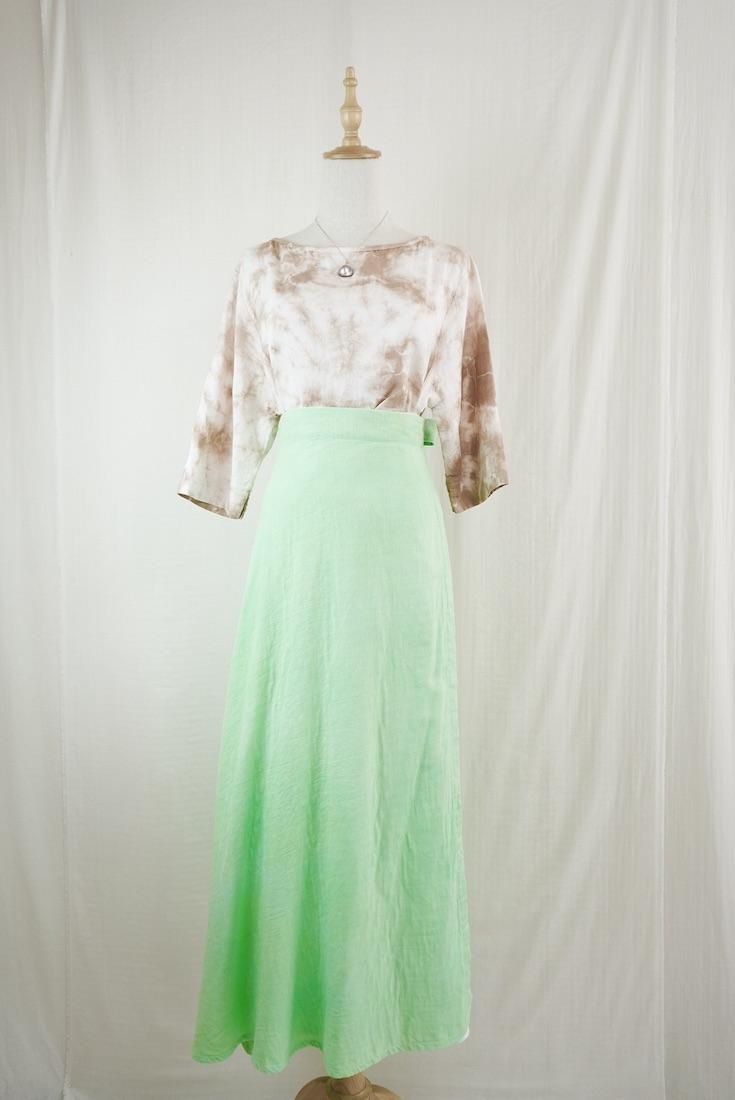 W-gauze Wrap long skirt
