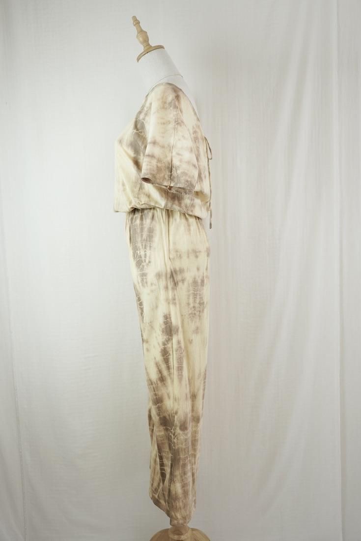 Cotton Tee in long pants Custard x Darkchocolate