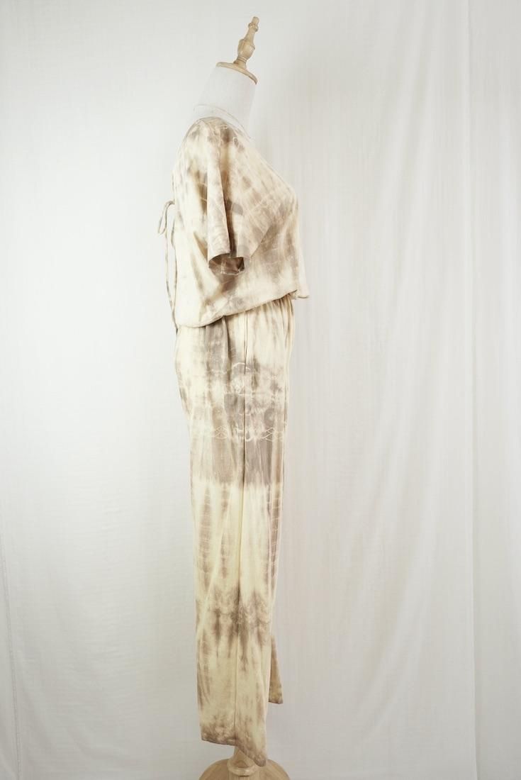 Cotton Tee in long pants Custard x Darkchocolate