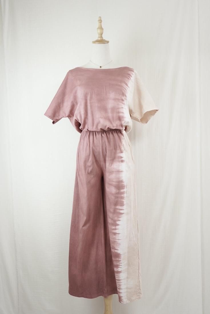 Cotton Tee in long pants Bordeaux x Sandybeach